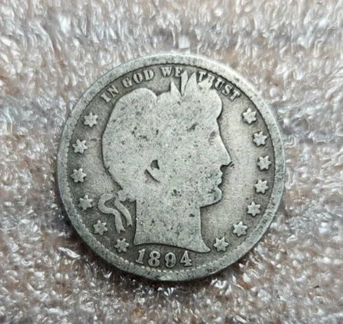 1894-S BARBER QUARTER 90% Silver