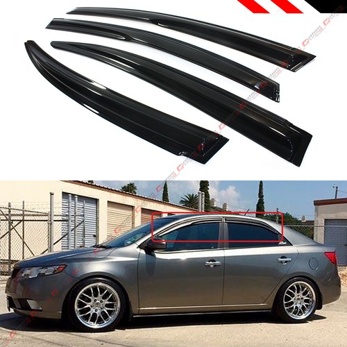 3D WAVY SHAPE STYLE SMOKE WINDOW VISOR SHADE FOR 092013 KIA FORTE 4