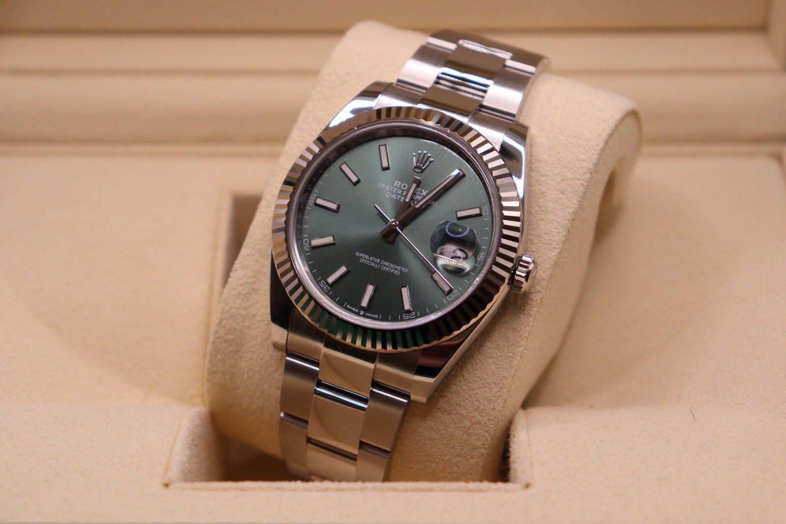 Rolex Datejust 41 Mint Green Men's Watch 1263340027 eBay