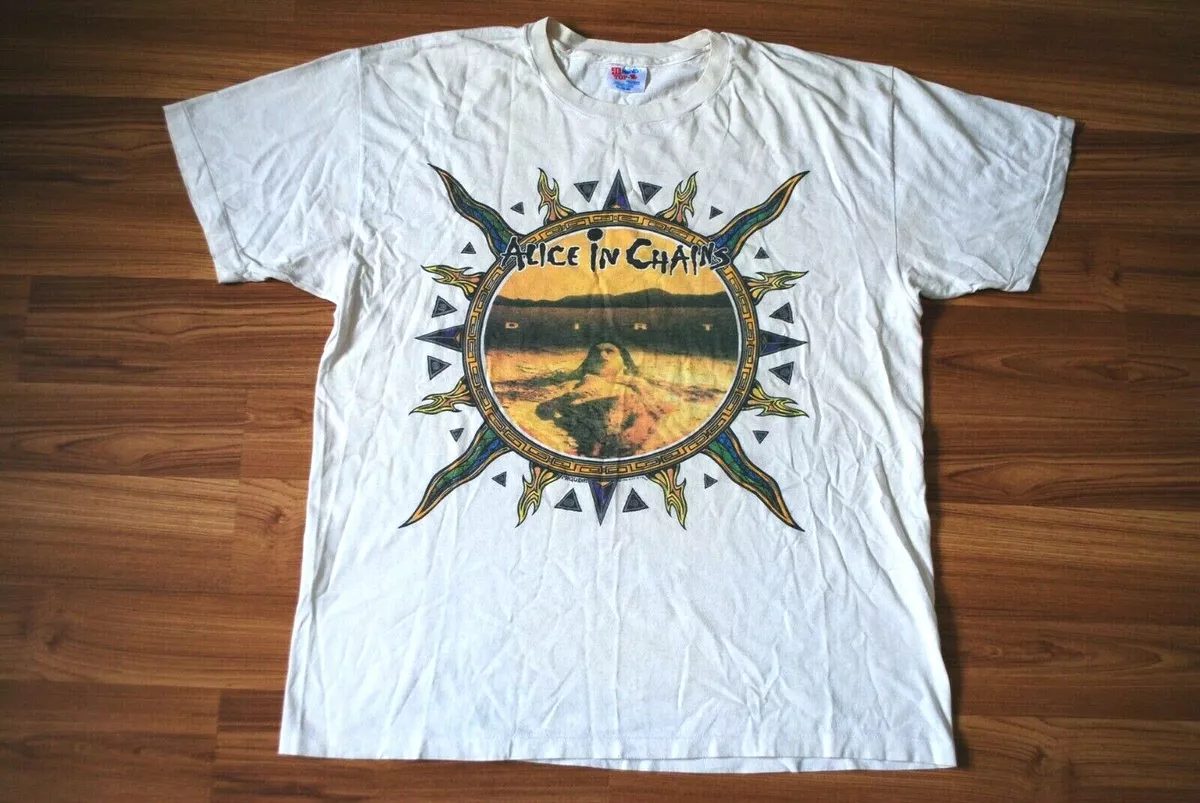 TRUE VINTAGE ALICE IN CHAINS DIRT T-SHIRT 1992 RARE ORIGINAL SIZE MENS XL WHITE