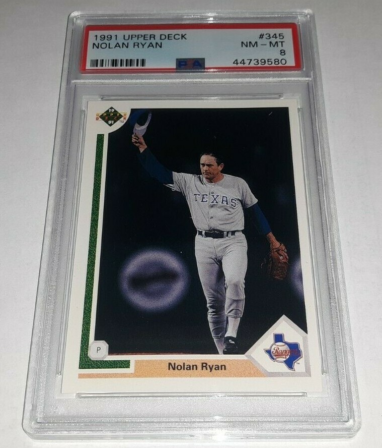 1991 Upper Deck #345 Nolan Ryan Card Graded PSA 8 Nm Mint