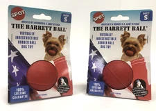 2 Pack SPOT Barrett Rubber Ball Dog Toy Red SMALL 2.5” Up to 24lbs Heavy Duty