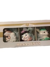 Radko Shiny Brite Figural Ornaments Set Of 3 Santa Frosty Reindeer Medium New 