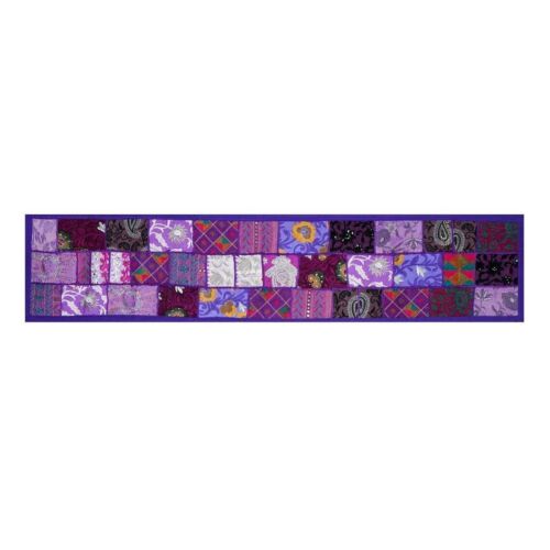 Indian Cotton Patchwork Table Runner Embroidered Dining Table Tapestry 152X45 cm - Picture 4 of 5