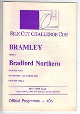BRAMLEY v BRADFORD NORTHERN  12/3/1986 - Challenge Cup 2nd Round Replay