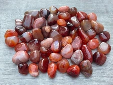 Grade A++ Carnelian Tumbled Stones, 0.75"-1.25" Tumbled Carnelian, Pick a Weight