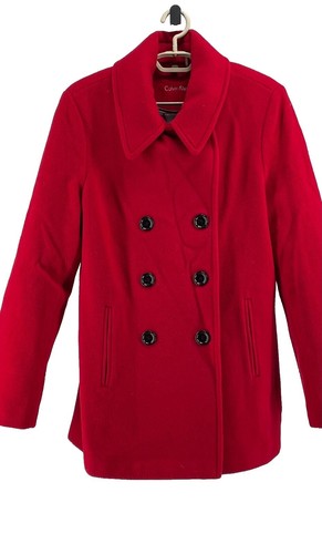calvin klein tobacco coat New Calvin Klein Walker Button Closer Coat Tobacco Melange Size Small