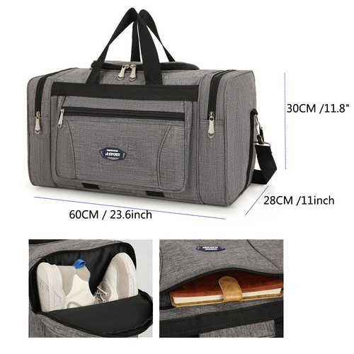 Mens Luggage Fitness Bag Portable Large Traveling Travel Duffle Gym Bag - Picture 3 of 12