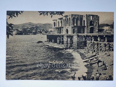 RAPALLO Castle of dreams animated boat Genoa old postcard