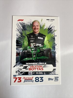 Valtteri Bottas Topps F1 Turbo Attax 2024 GEWINNERKREIS Karte # 140. Neu