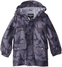 Osh Kosh B'gosh Boys Gray Camo Rainslicker Jacket Size 4