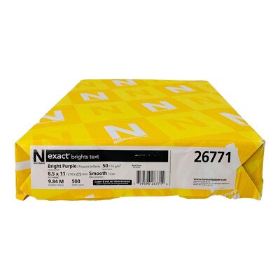 1 Ream Neenah Exact Brights Text 8.5'' x 11'' Bright Purple Paper 500 Sheets