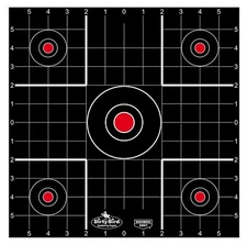 Birchwood Casey 35212 Dirty Bird Bullseye Tagboard Hanging 12" Black/Red 12 PK