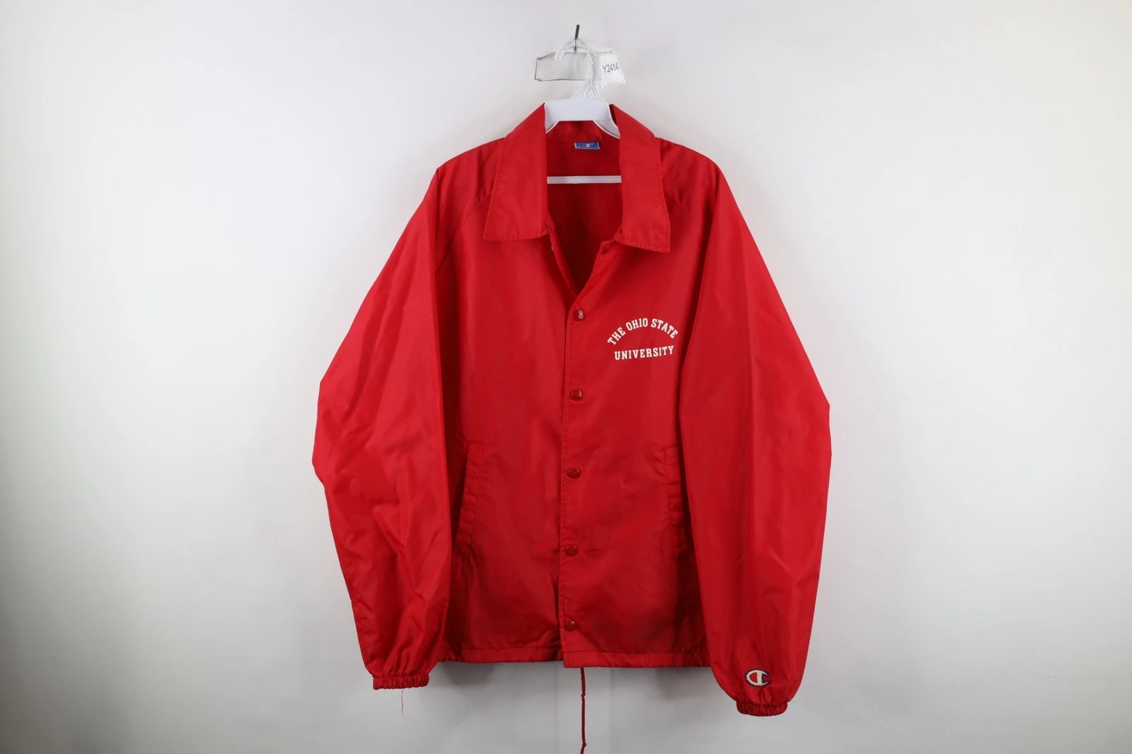 COACH Giacca vintage anni 80 Champion uomo grande Ohio State University allenatore allenatore USA