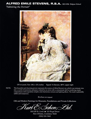 1990 'Admiring the Portrait' Art by Alfred Emile Stevens photo Gallery print ad