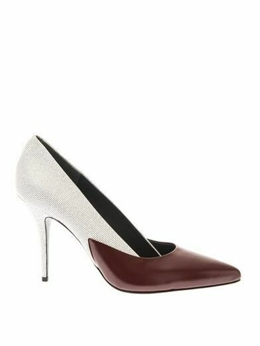 Alexander Wang Cicely beet white black Leather Pumps shoes heels embossed 37.5 - Picture 10 of 12