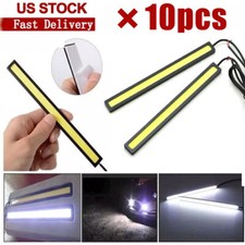 10x White 17cm 12v Cob Led Drl Car Fog Daytime Running Driving Light Bar Strip