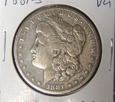 1881-S Morgan Silver Dollar VG Detail San Francisco Mint (11524)
