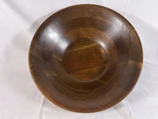 VTG 12’’ Vermillion Salad Bowl Large Walnut Handcrafted Heirloom Rubbed Finish