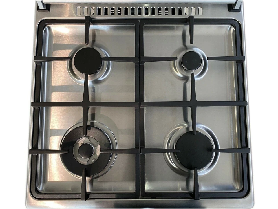 CUCINA 60X60 4 FUOCHI ACC. ELET FORNO A GAS VENTILATO INOX GRIGLIE GHISA - Immagine 3 di 4