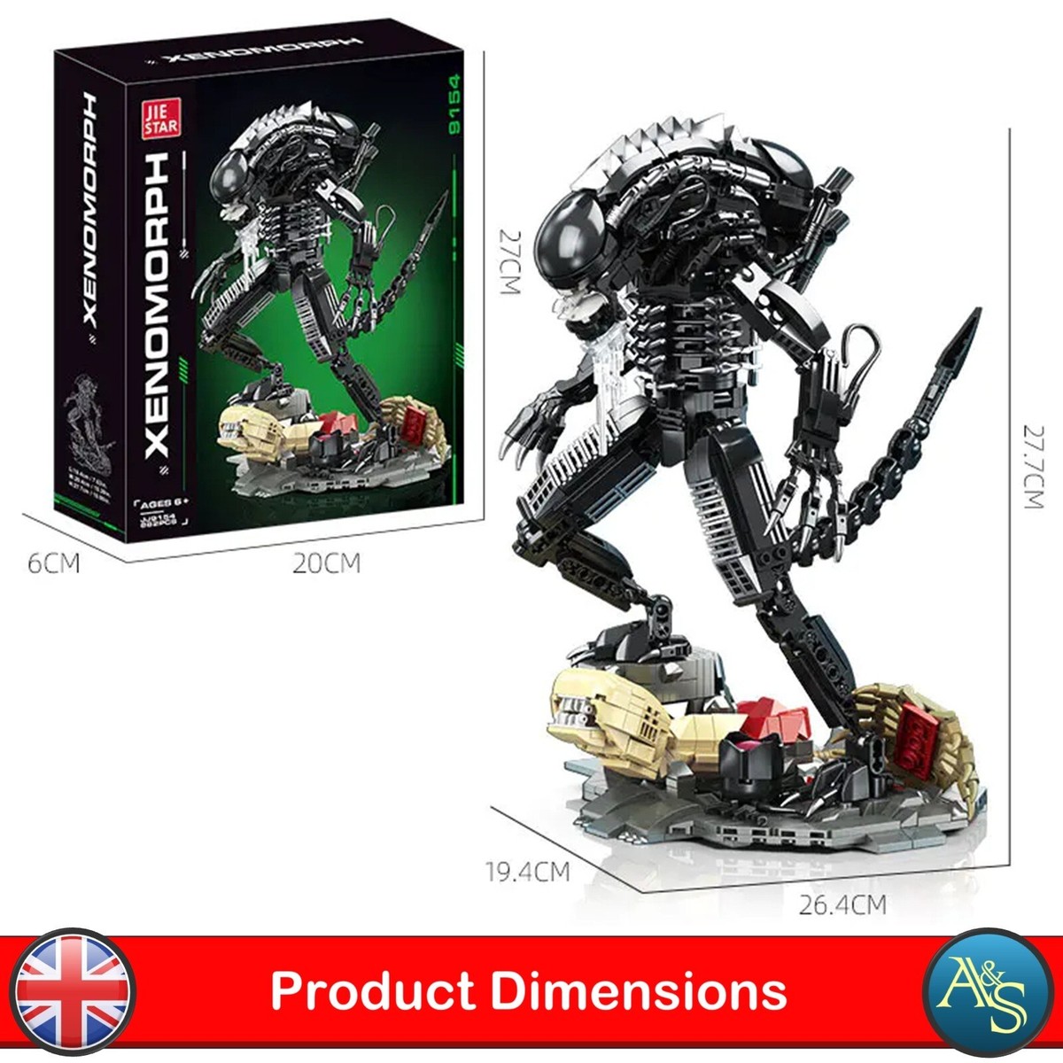 882pcs JIESTAR JJ9154 Alien Aliens Xenomorph Buildings Blocks 882