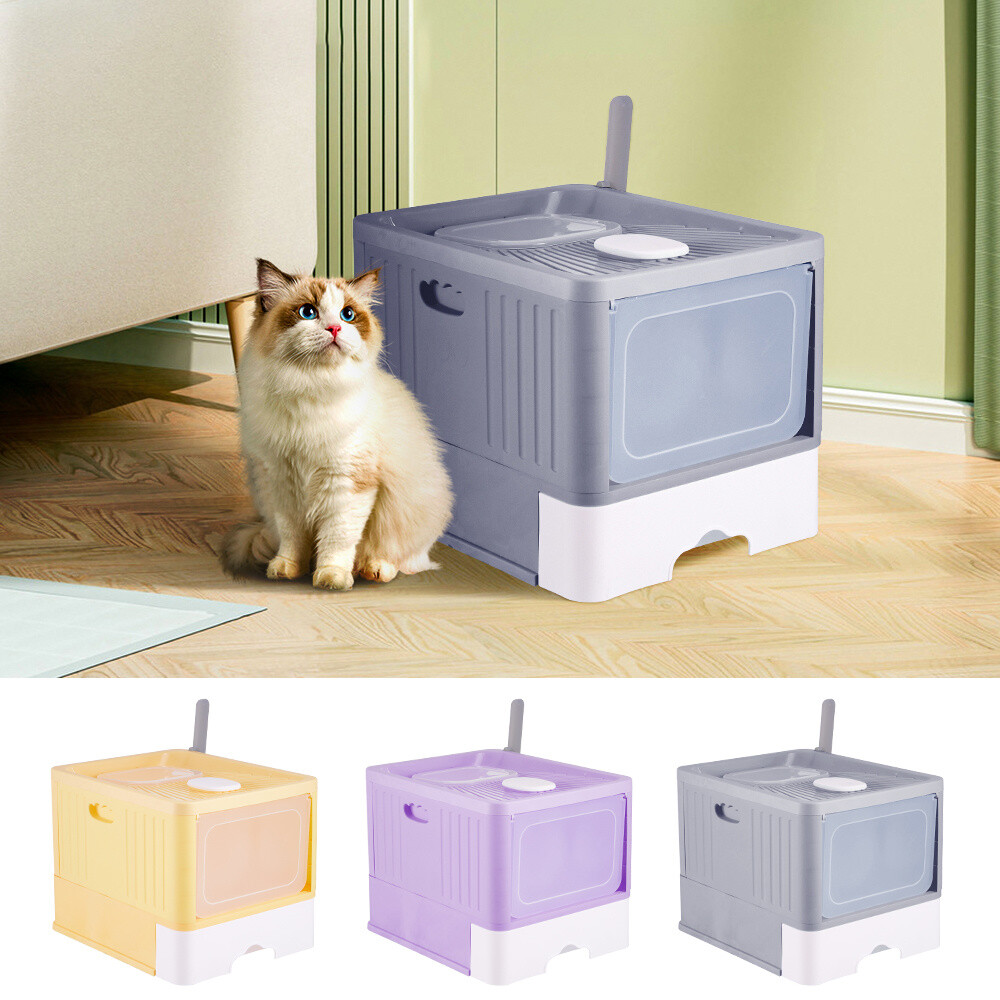 Large Cat Litter Box Self Cleaning Deodorize Cat Potty Tray W