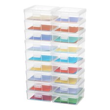 novelinks Plastic Small Storage Containers for Small, 18 Pack -Clear