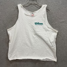 Canotta Wilson uomo XL bianca abbigliamento sportivo logo smanicato palestra maglia muscolare
