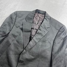 Ermenegildo Zegna Traveller Blazer Mens 52 Grey Pinstripe Wool Silk Suit Jacket