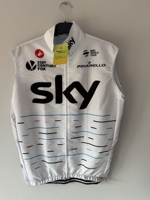 Team Sky Fahrradweste XL neu mit Etikett weiß winddicht Weste UCI World Tour Pinarello 2