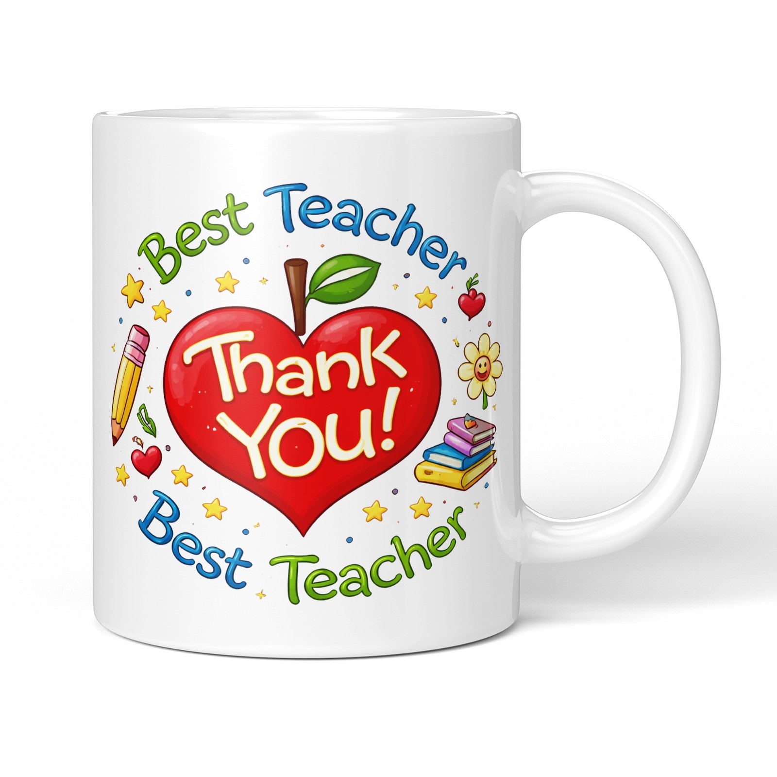 Funny Mug – Best Teacher Thank You – 11oz Ceramic Coffee Tea Cup Gift