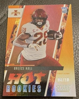 2022 Panini Score Football Breece Hall #/10 Hot Rookies SSP Jets NEW