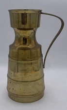 Vintage brass jug with handle Mid Century Vase Pitcher Metal