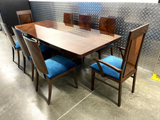 Alf Da Fre Rossini High gloss Walnut extending Dining Table & 8 matching Seats