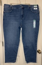 NWT Terra  Sky Women's High Rise Straight Leg Blue Denim Jeans Plus Size 26W 