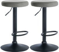 2Er Set Barhocker Ponte Samt Schwarz Grau