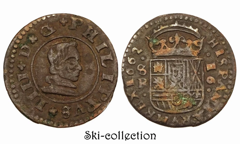 16 Maravedis 1662 (Seville) Philippus IV°. Espagne. Cuivre - Photo 1/1