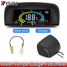 12v 24v Car Truck Water Temperature Gauge  Voltmeter Water Temp Sensor 10mm