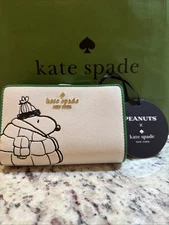 Kate Spade Peanuts x KSNY Medium Bifold Wallet KM584 CU3 Cream Multi