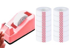 Tape Dispenser Desk with 12 Rolls Transparent Cute Small Tape Dispenser Packi...