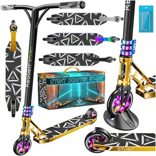 RETOURE Stunt Scooter Cityroller Kickscooter Kinder Roller Funscooter Gold