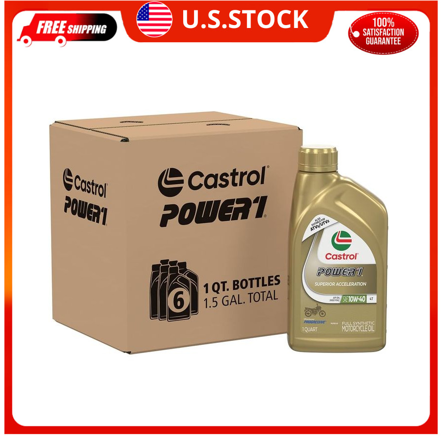 Power1 4T 10W-40 Full Synthetic Motorcycle Oil, 1 Quart, Pac