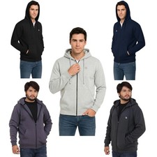 Mens Zip Up Fleece Hoodie Jacket Jumper Gym Jumper Hoodie Sweatshirt for Men