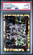 2025 TOPPS GOLD DIAMANTE FOIL #297 CORBIN CARROLL 31/50 PSA 10