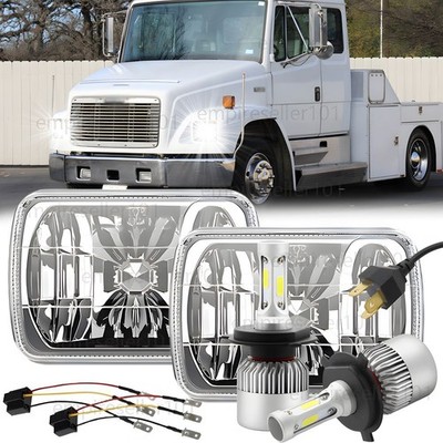 Pair 90W 7x6'' 5X7Inch Led Headlights Hi/Lo for Freightliner FL50 FL60 Trucks