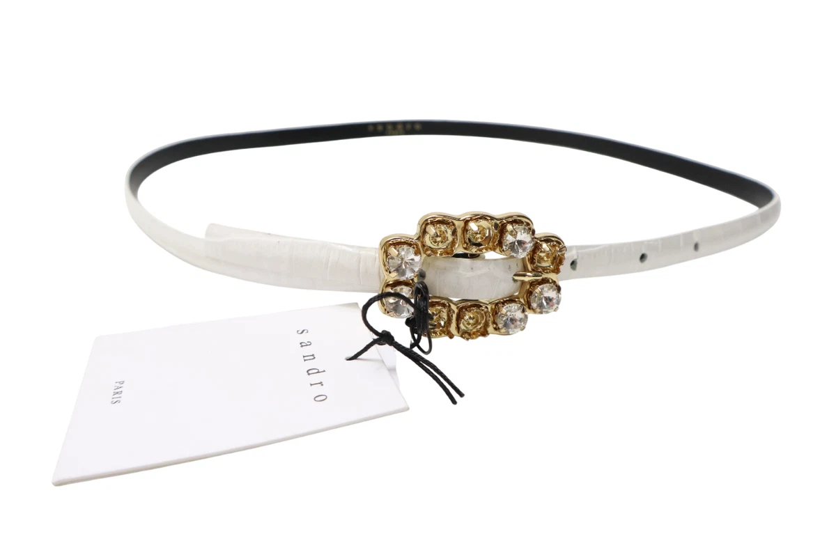 Ceinture Femme Crocodile Véritable - Noir - Largeur 40mm - Taille XS (70/85) - Neuf Sans étiquette