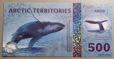Arctic Territories 500 polar dollars 2017 Polymer FDS/UNC Banconota di Fantasia