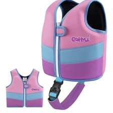 Premium neoprene swimming vest children1-9Y safety strap swimming girls/toddlers