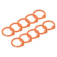 Split Keychain Rings 10Pcs Round Flat Key Holder with Open Jump Ring, Orange