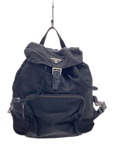 PRADA Sac à Dos Sac à Dos Nylon Noir Poche avec Ternissement Occasion